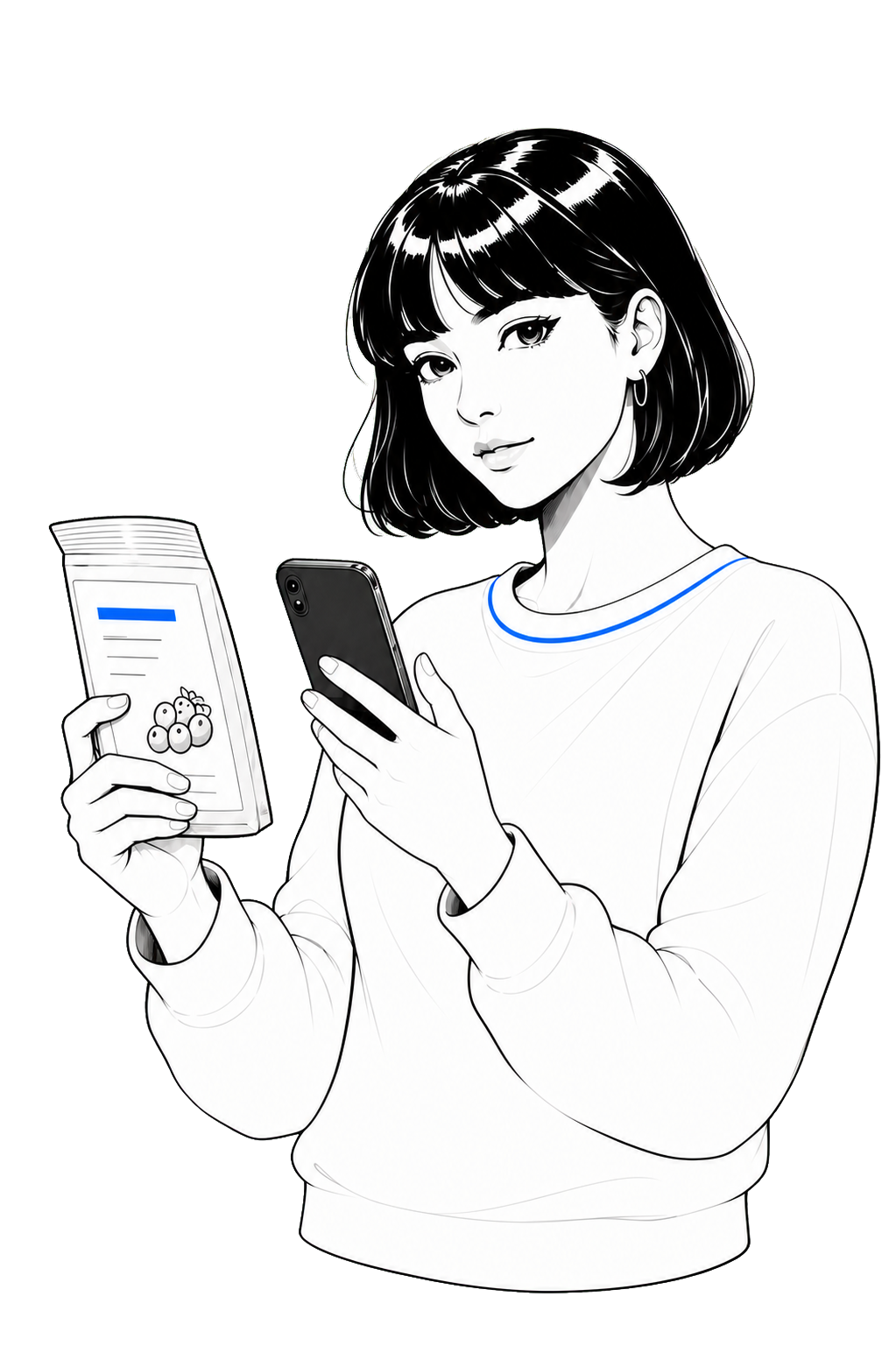Claire holding a scanner card
